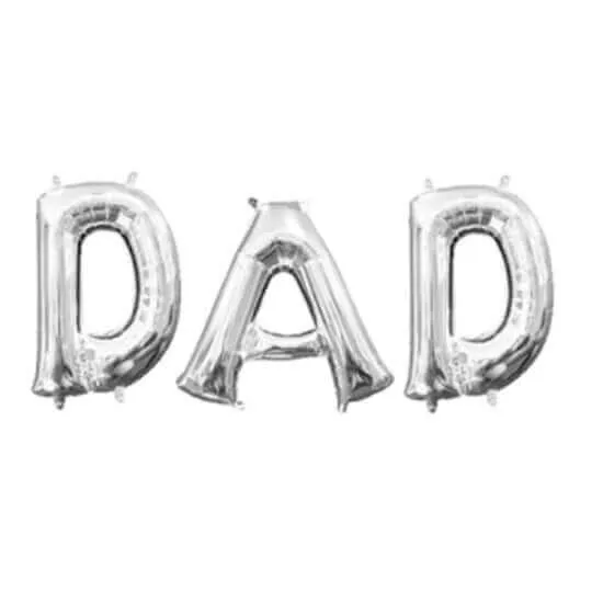 16" Silver DAD Mylar Balloon