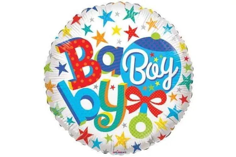 18" Baby Boy Rattle Mylar Balloon #435