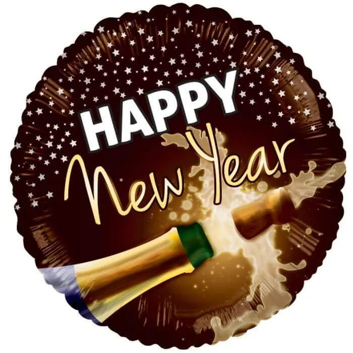 18" Cork Poppin' Happy New Year Mylar Balloon