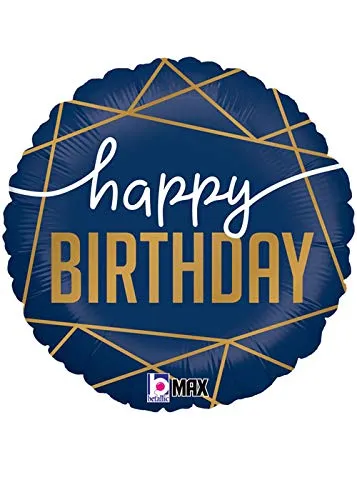 18" Navy Birthday Mylar Balloon #260