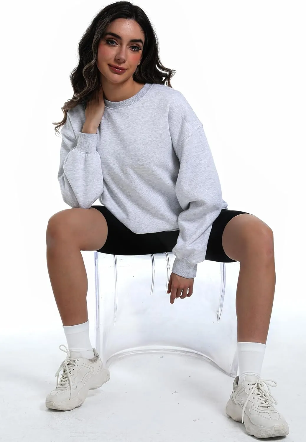 2 Pack Womens Oversized Sweatshirts Hoodies Long Sleeve Tops Fall Winter Clothes Crewneck Cozy Outfits Pullover Fashion