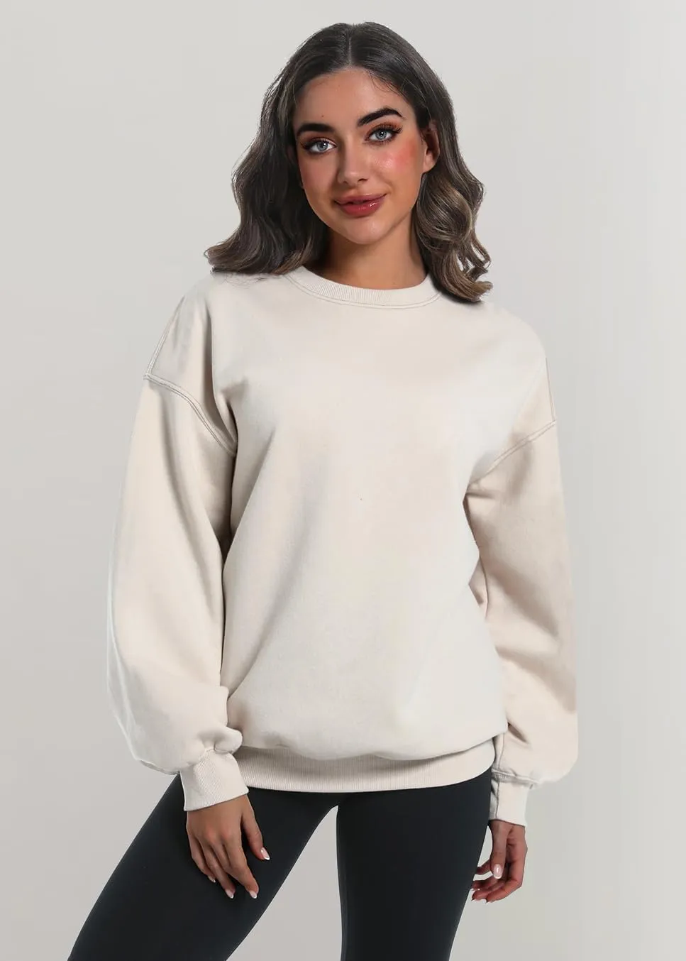 2 Pack Womens Oversized Sweatshirts Hoodies Long Sleeve Tops Fall Winter Clothes Crewneck Cozy Outfits Pullover Fashion