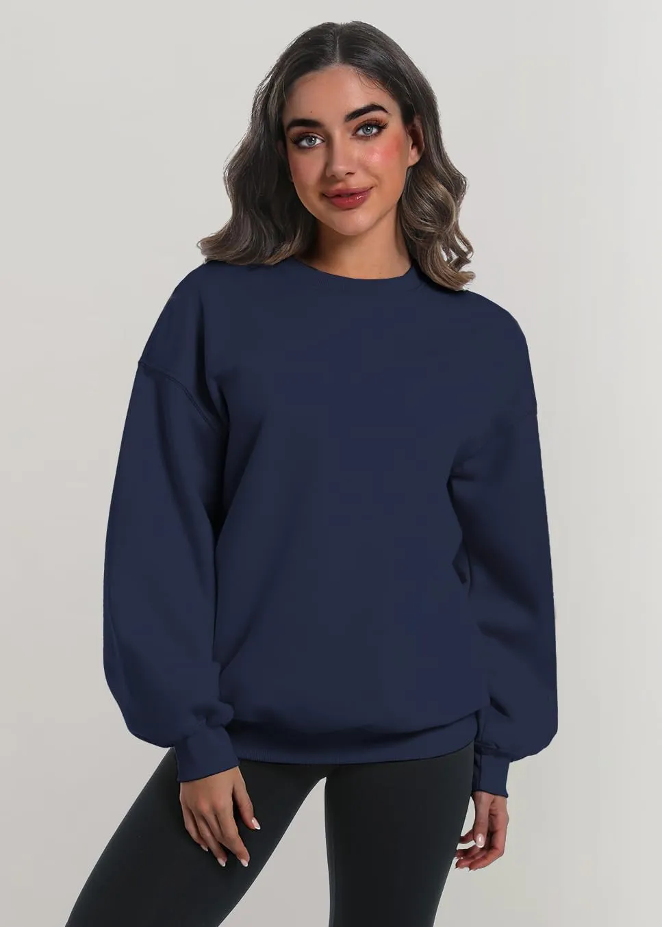 2 Pack Womens Oversized Sweatshirts Hoodies Long Sleeve Tops Fall Winter Clothes Crewneck Cozy Outfits Pullover Fashion