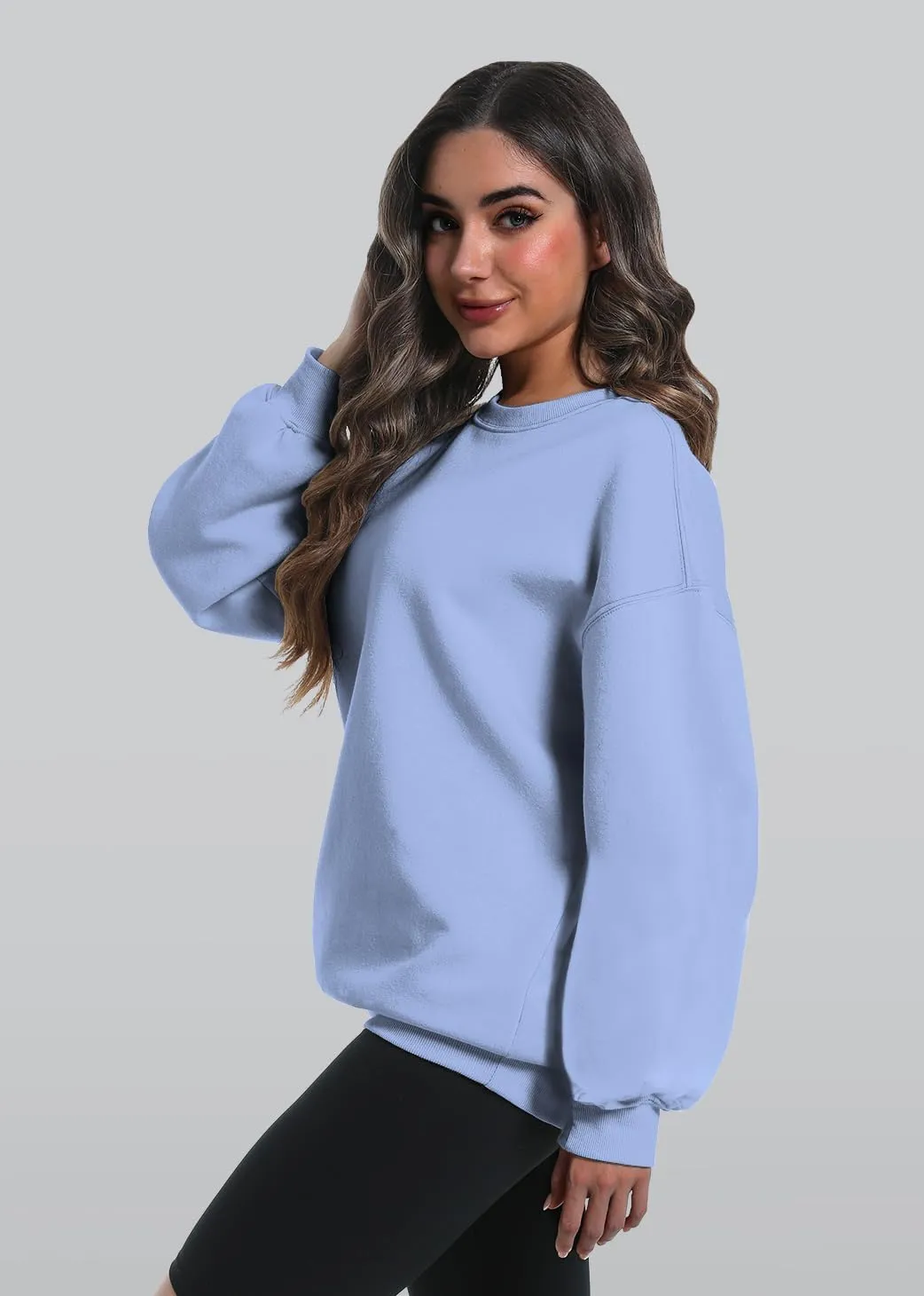 2 Pack Womens Oversized Sweatshirts Hoodies Long Sleeve Tops Fall Winter Clothes Crewneck Cozy Outfits Pullover Fashion