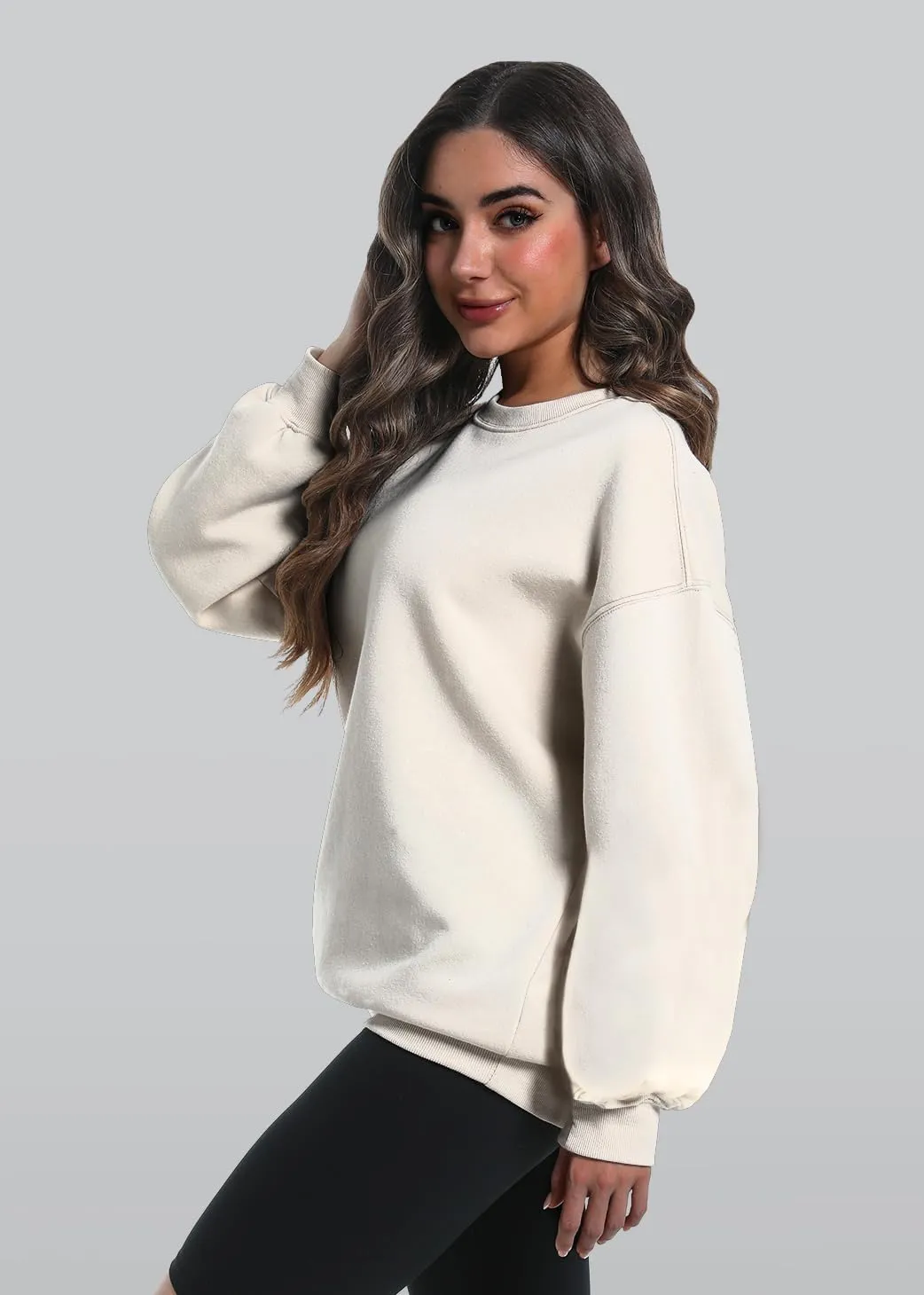 2 Pack Womens Oversized Sweatshirts Hoodies Long Sleeve Tops Fall Winter Clothes Crewneck Cozy Outfits Pullover Fashion