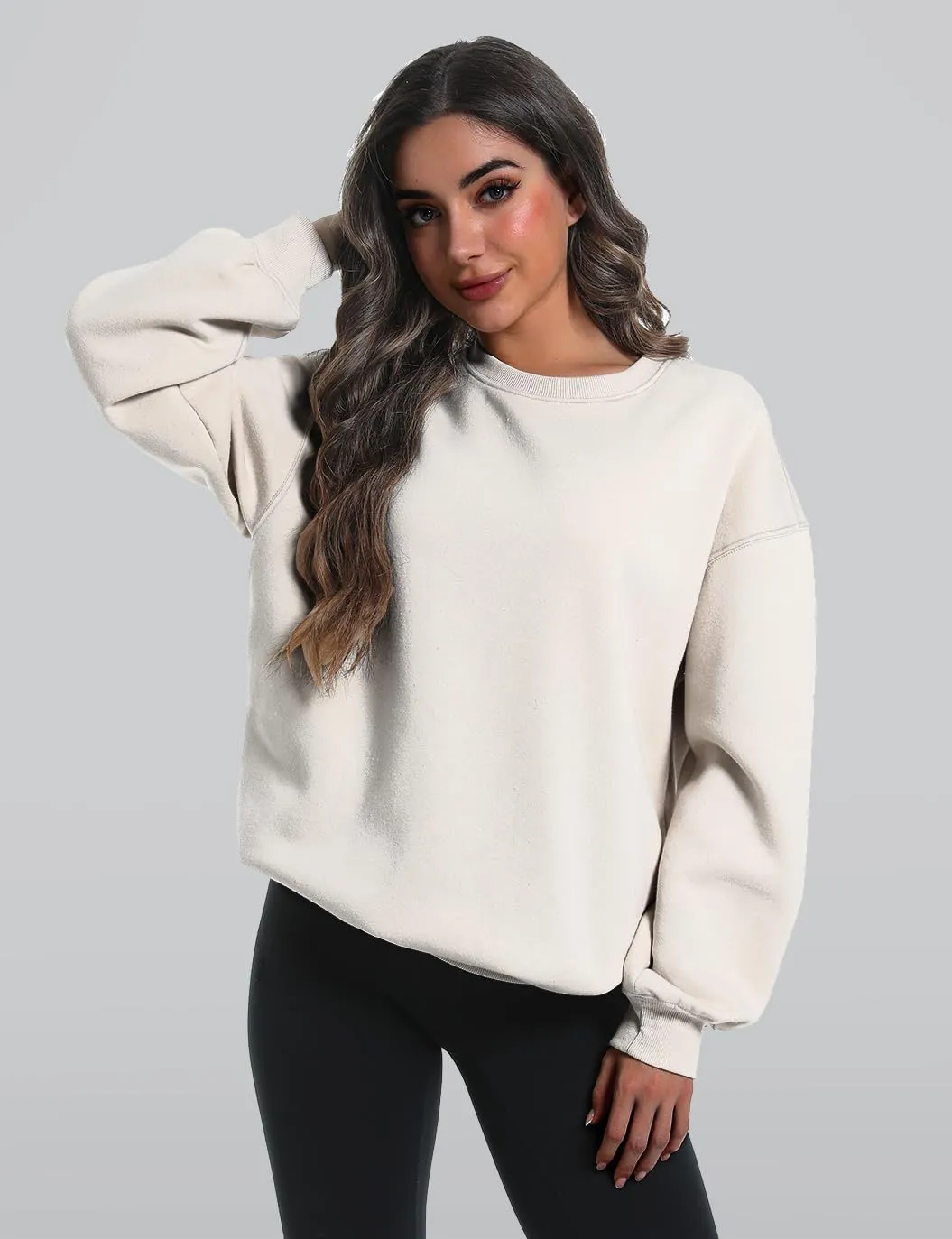 2 Pack Womens Oversized Sweatshirts Hoodies Long Sleeve Tops Fall Winter Clothes Crewneck Cozy Outfits Pullover Fashion