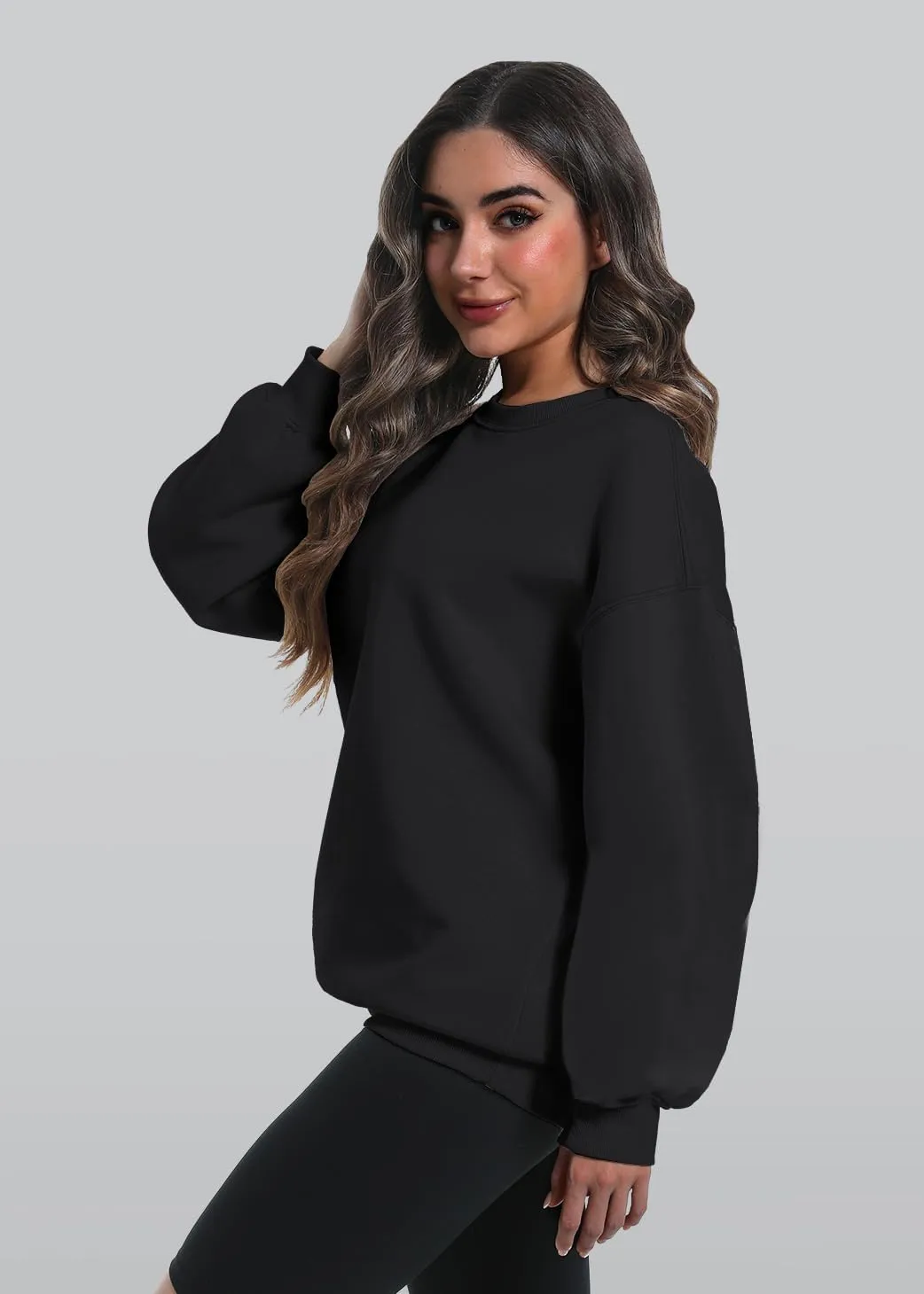 2 Pack Womens Oversized Sweatshirts Hoodies Long Sleeve Tops Fall Winter Clothes Crewneck Cozy Outfits Pullover Fashion