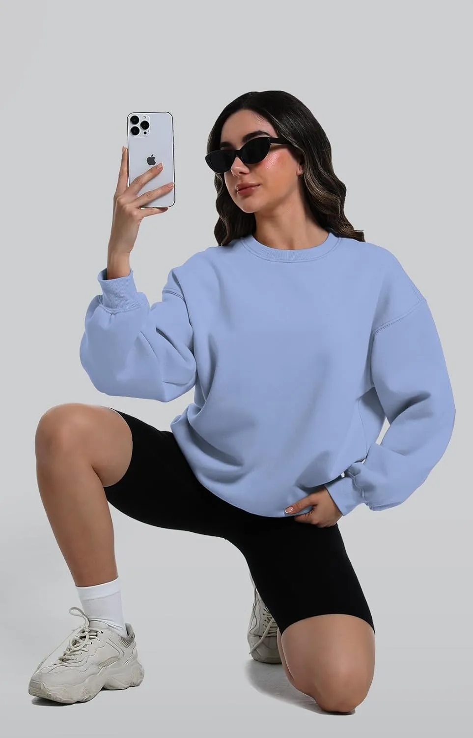 2 Pack Womens Oversized Sweatshirts Hoodies Long Sleeve Tops Fall Winter Clothes Crewneck Cozy Outfits Pullover Fashion