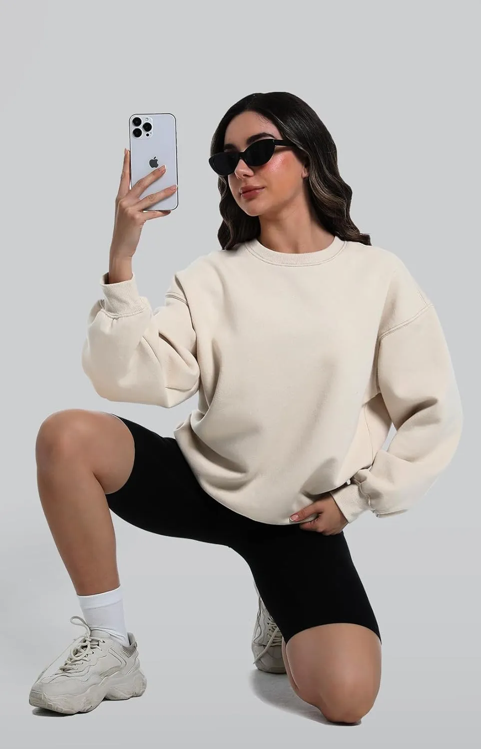 2 Pack Womens Oversized Sweatshirts Hoodies Long Sleeve Tops Fall Winter Clothes Crewneck Cozy Outfits Pullover Fashion