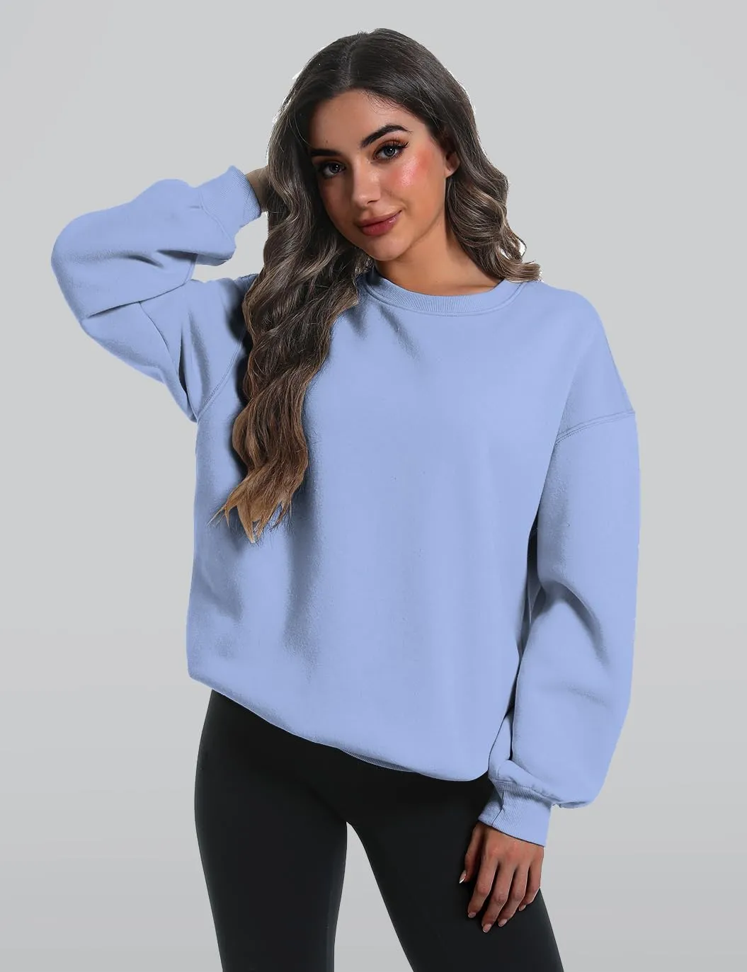 2 Pack Womens Oversized Sweatshirts Hoodies Long Sleeve Tops Fall Winter Clothes Crewneck Cozy Outfits Pullover Fashion