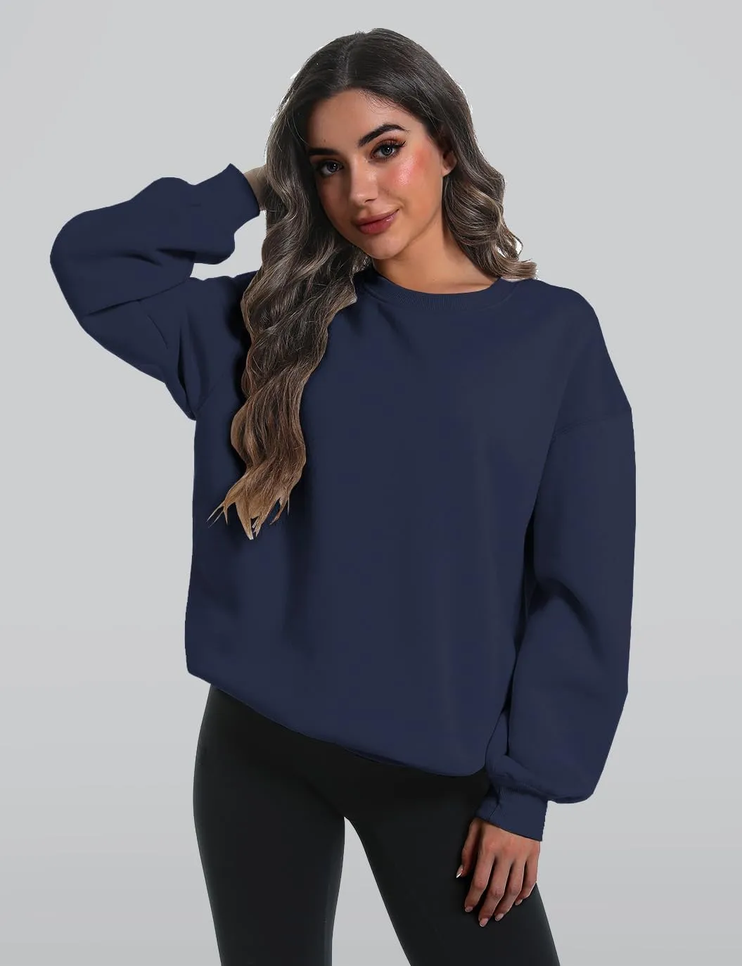 2 Pack Womens Oversized Sweatshirts Hoodies Long Sleeve Tops Fall Winter Clothes Crewneck Cozy Outfits Pullover Fashion