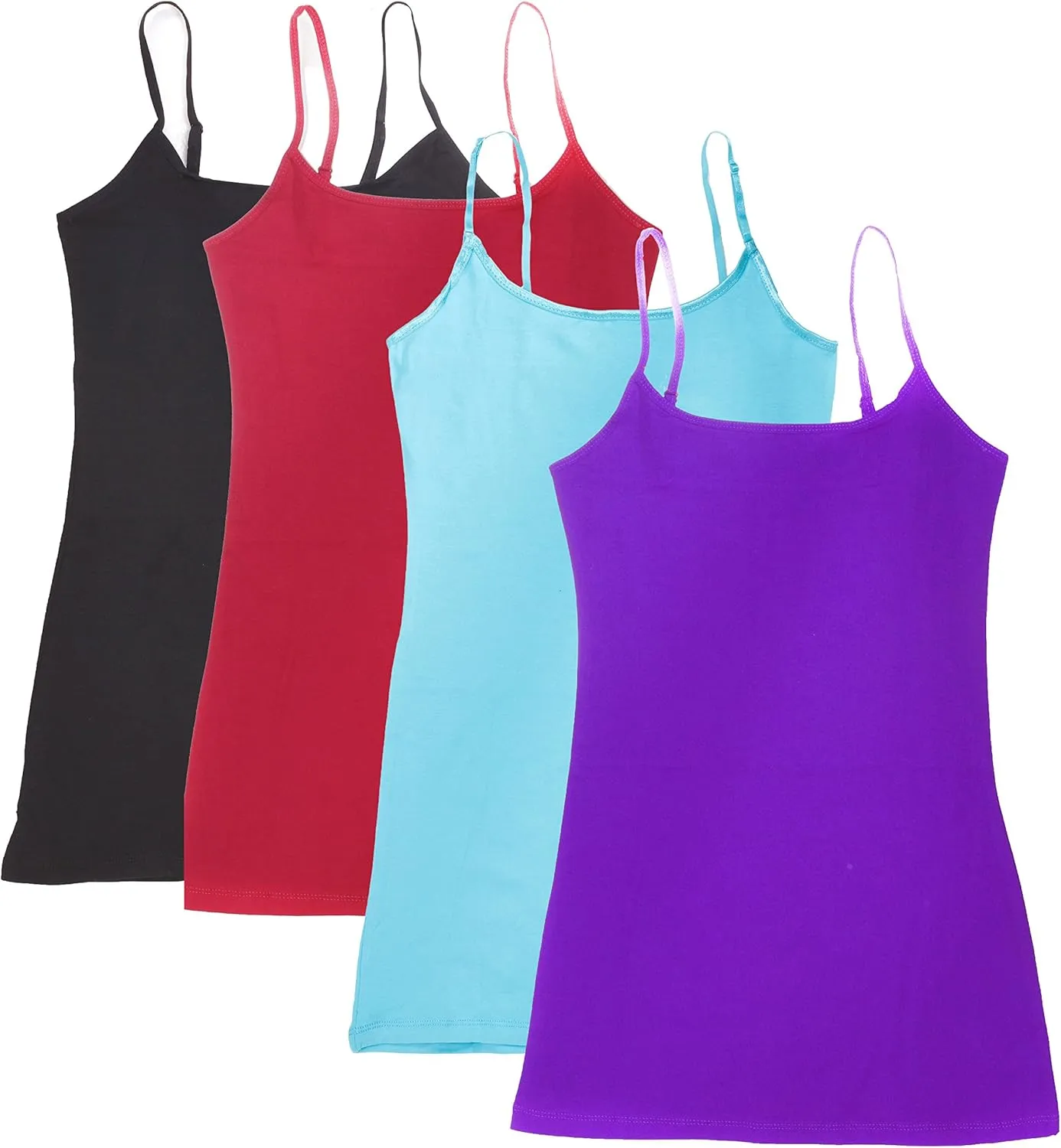 3 or 4 Pack: Active Basic Cami Tanks in Many Colors (3XL, 4PK; Jewel Tones)