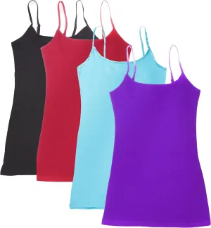 3 or 4 Pack: Active Basic Cami Tanks in Many Colors (3XL, 4PK; Jewel Tones)