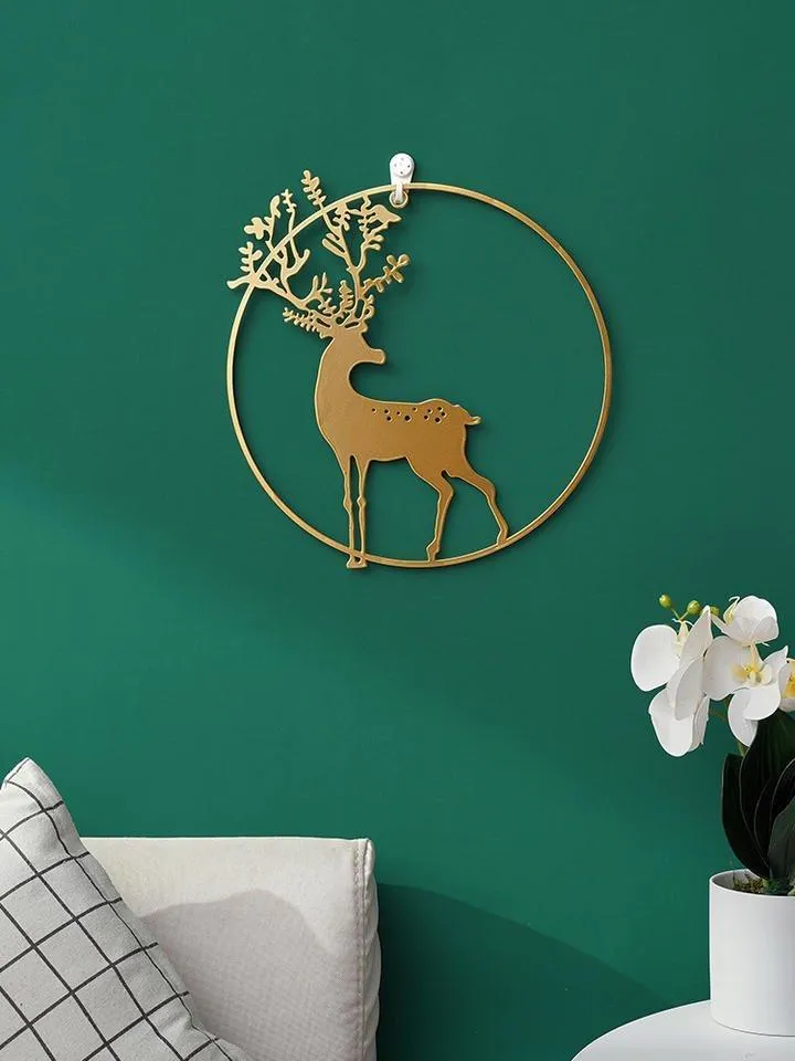 3 Pcs Set Curated Metal Deer Wall Hanging Wall Arts