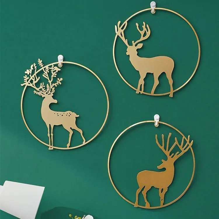 3 Pcs Set Curated Metal Deer Wall Hanging Wall Arts