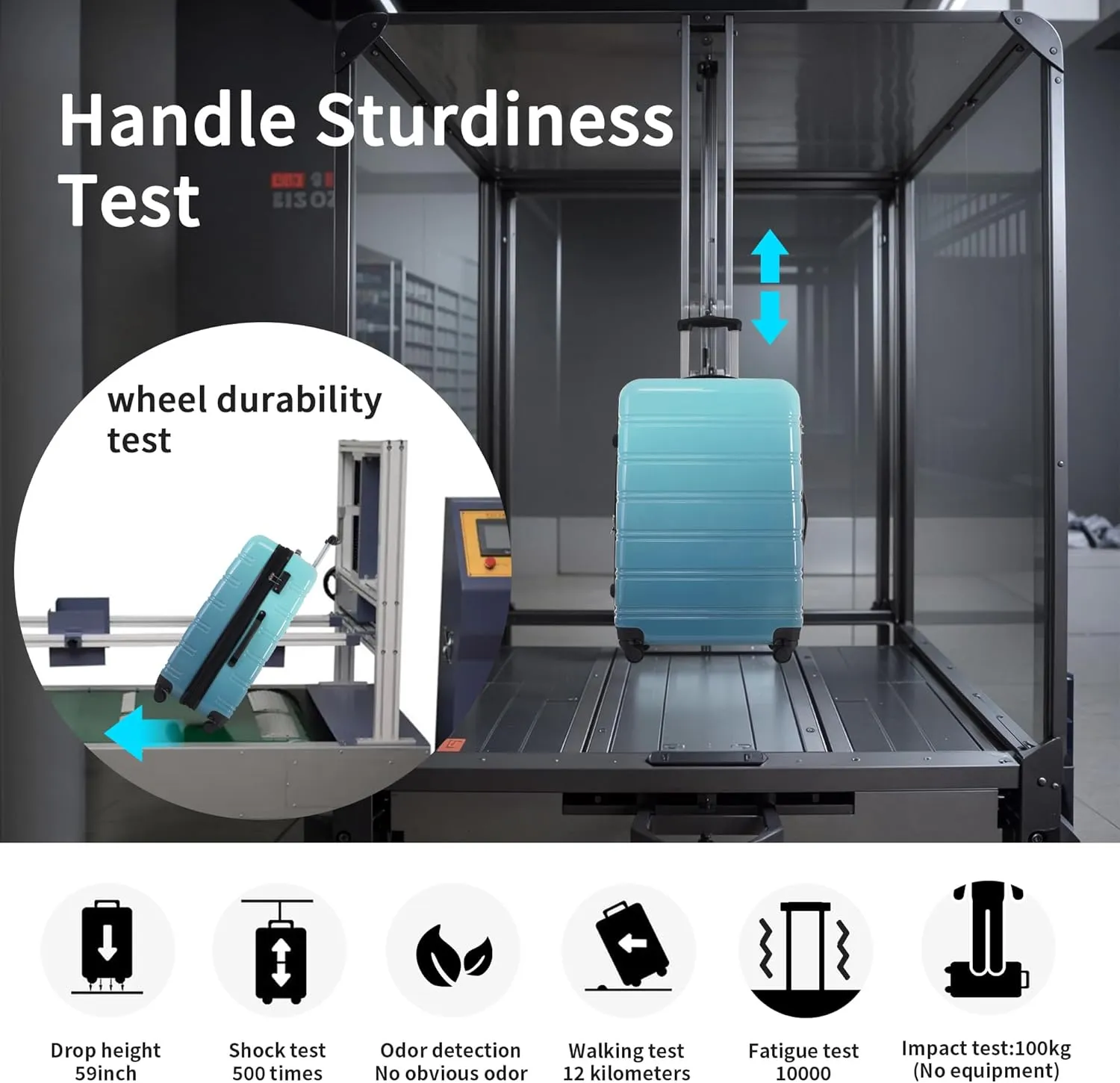 3 Piece ABS Hard Shell Suitcase Luggage Set with TSA Lock and Durable Corner Guards for Effortless Trave (Light Blue)