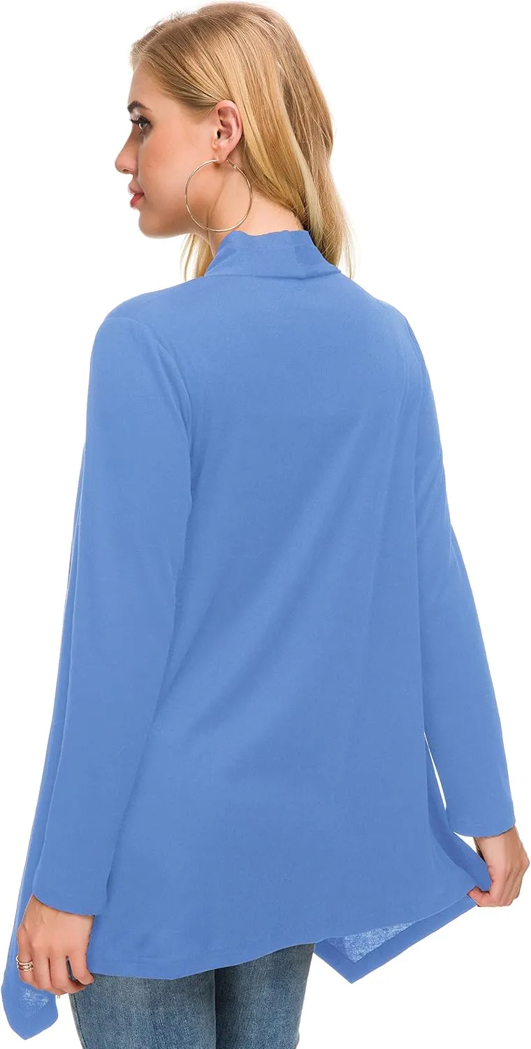 Afibi Women Open Front Lightweight Long Sleeve Soft Drape Cardigan