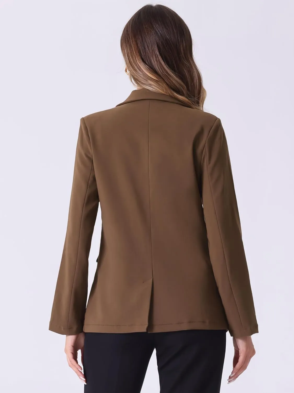 Allegra K Double Breasted Work Office Blazer for Women Long Sleeve Blazers Suit Jacket with Pocket Fall Fashion