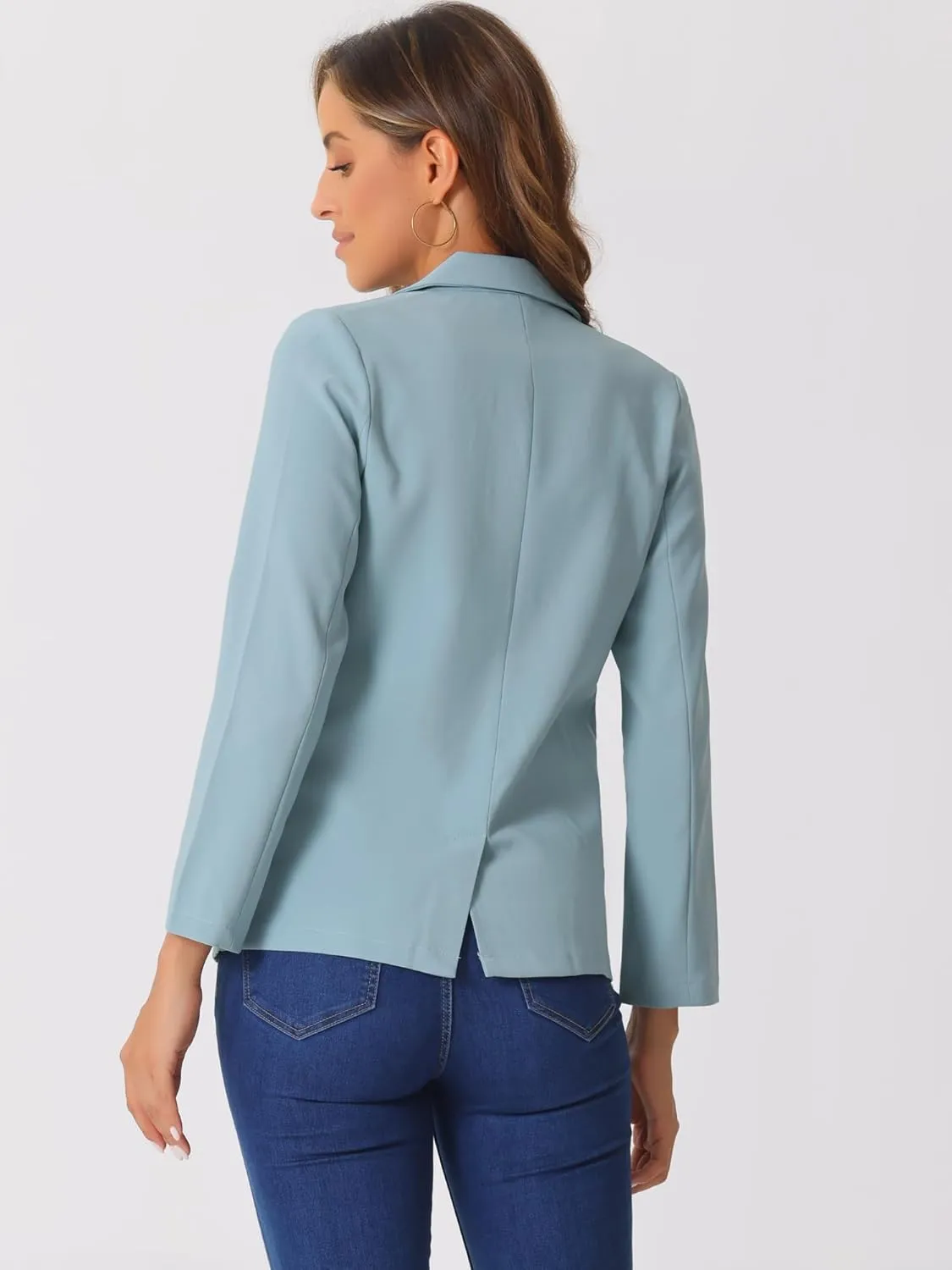 Allegra K Double Breasted Work Office Blazer for Women Long Sleeve Blazers Suit Jacket with Pocket Fall Fashion