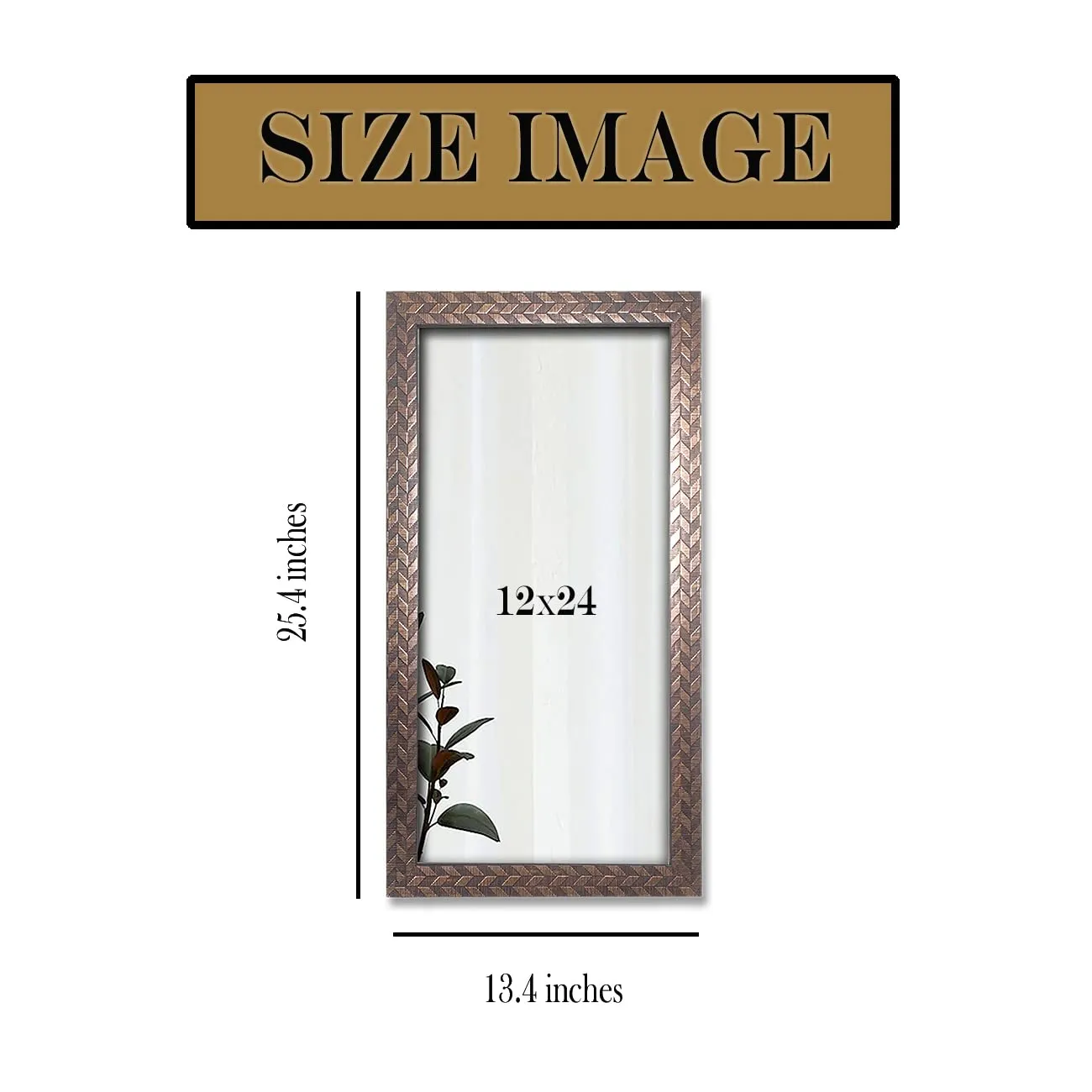 Art Street Textured Design Decorative Wall Mirror, Wall Mount Rectangular Makeup Mirror, Decorative Looking Glass with Frame for Home, Bathroom & Living Room (25.4x13.4 Inches, Golden Brown)