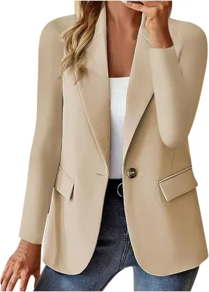 Blazers for Women Business Casual Work Office Jackets Long Sleeve Open Front Cardigan Jacket Spring Fashion Blazer