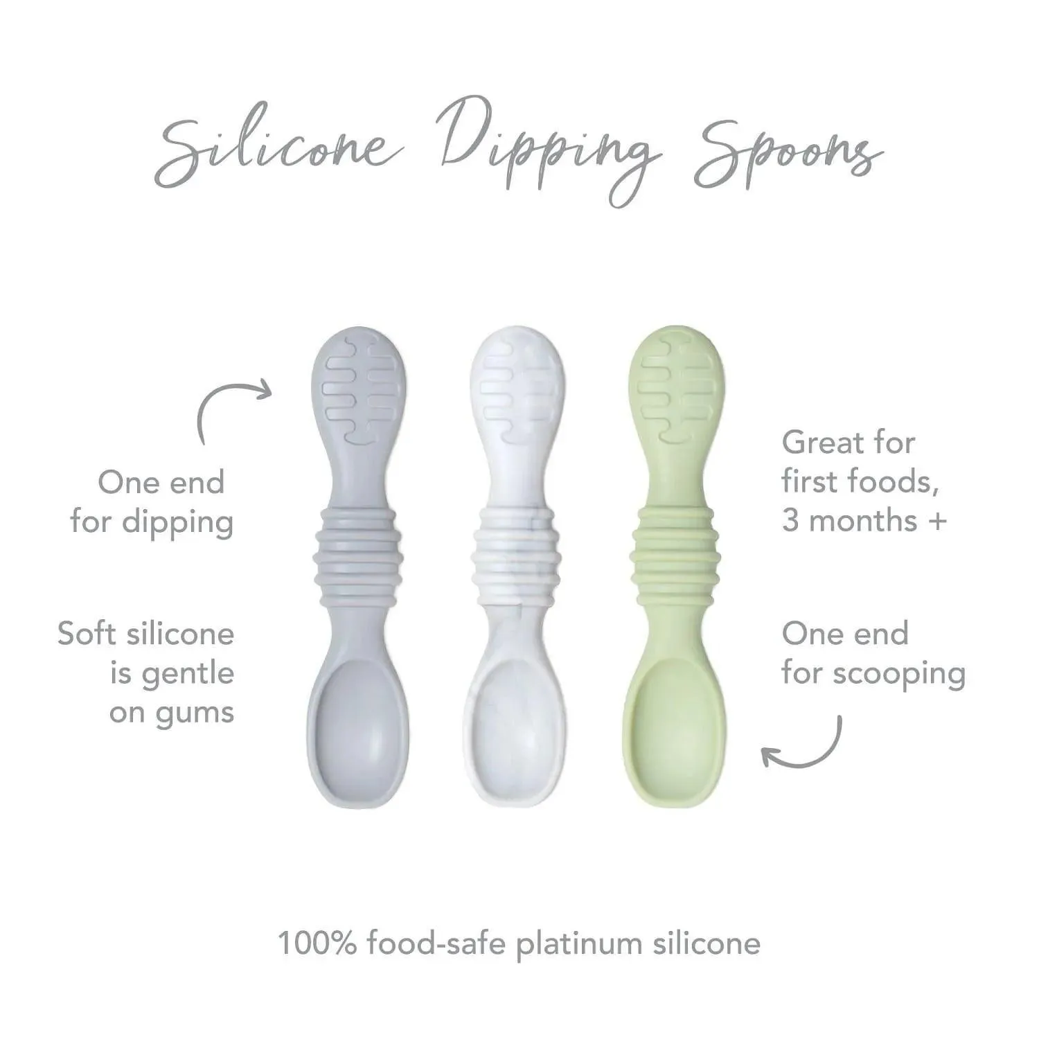 Bumkins Silicone Dipping Spoons - 3 Pack