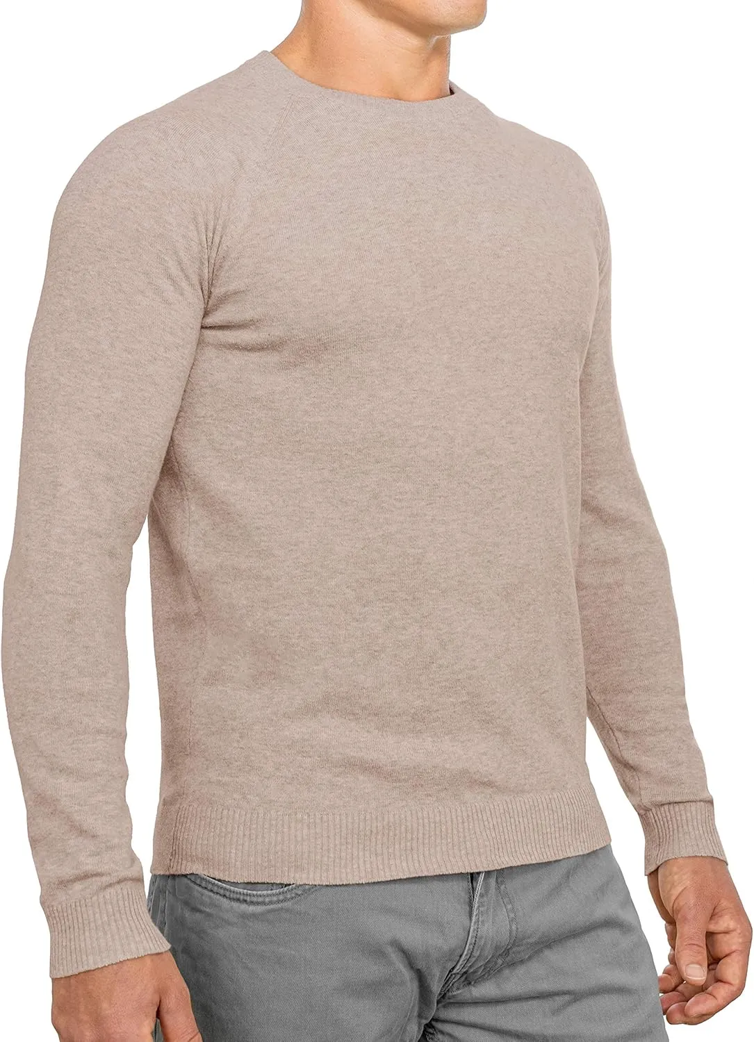 CC Perfect Slim Fit Crewneck Sweaters for Men | Lightweight Breathable Mens Sweater | Soft Fitted Pullover for Men