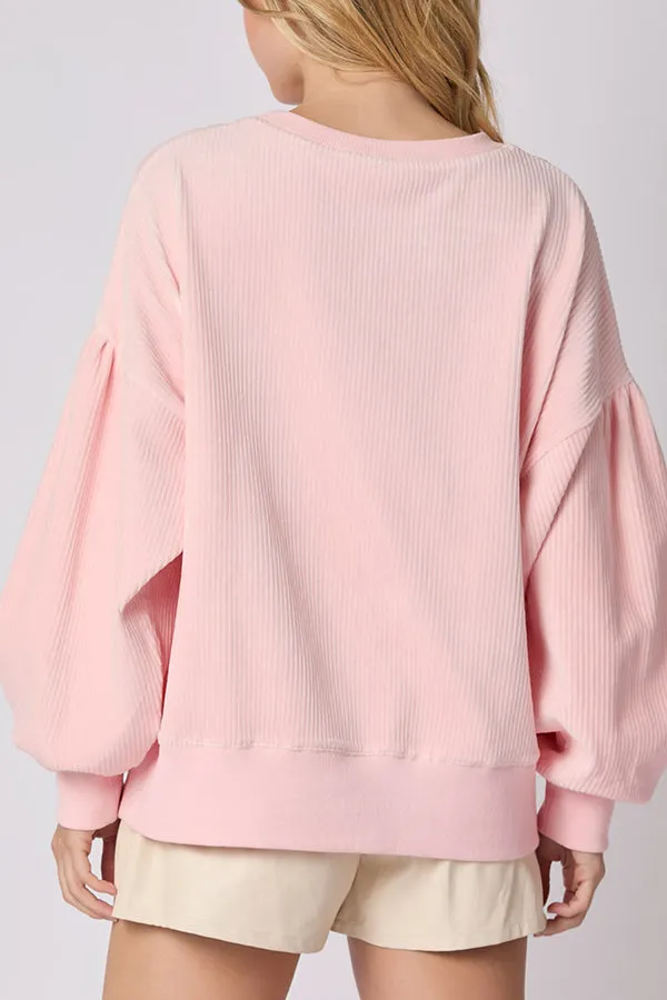 Christmas Egg Sequined Long Sleeve Loose Sweatshirt