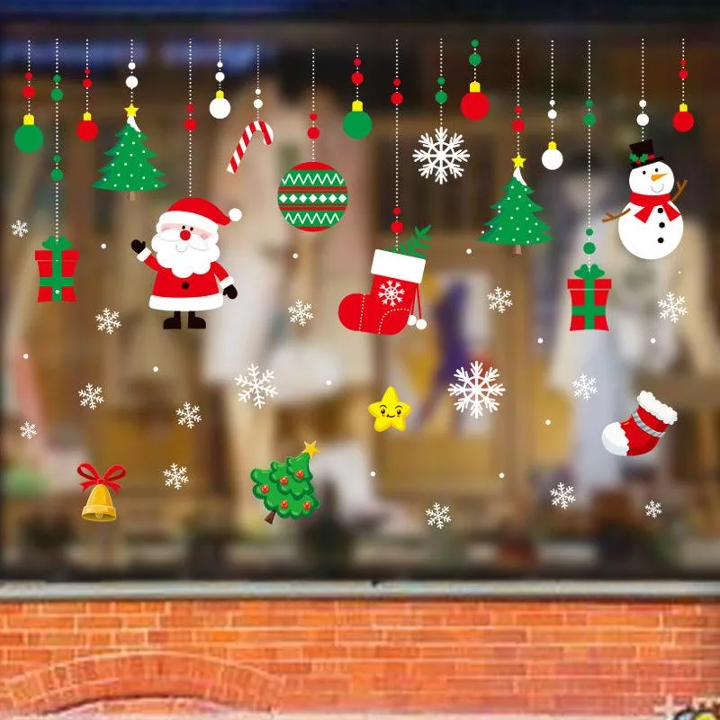 Christmas Sticker Glass Window Antistatic No Trace Decoration Arrangement Festival Handicraft LI-020003
