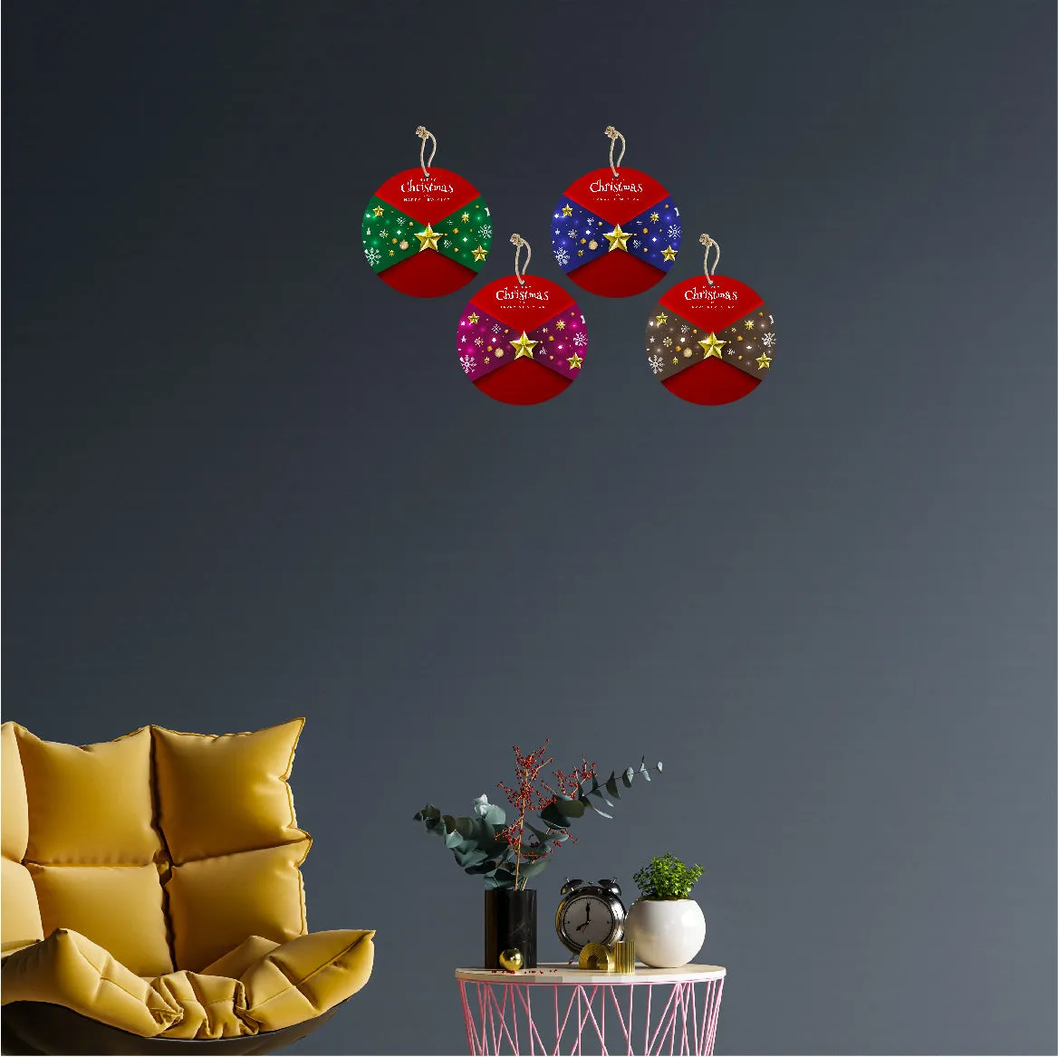 Christmas Theme Wooden Wall Hanging For Home House Living Room