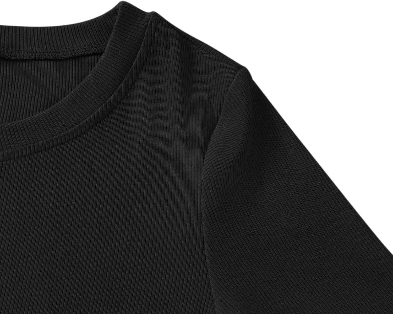 Chulianyouhuo Women's Crew Neck Ribbed Fitted T Shirt Short Sleeve Slim Casual Basic Summer Tops Tees