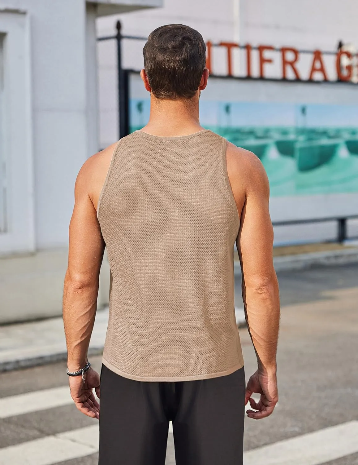 COOFANDY Mens Tank Tops Summer Beach Sleeveless Muscle Shirts Casual Knit Tanks Workout Gym Tee
