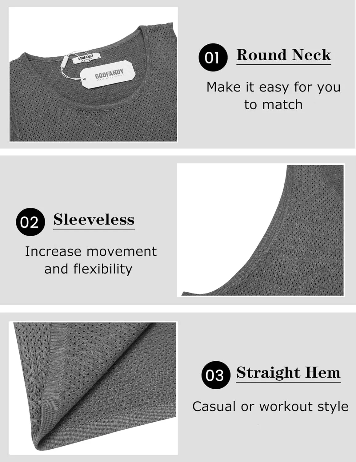 COOFANDY Mens Tank Tops Summer Beach Sleeveless Muscle Shirts Casual Knit Tanks Workout Gym Tee