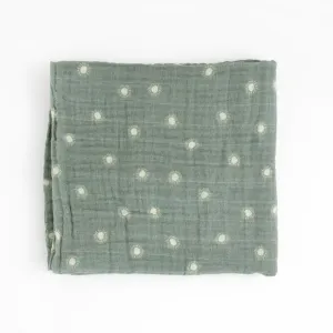 Cotton Muslin Swaddle (Sage Suns)
