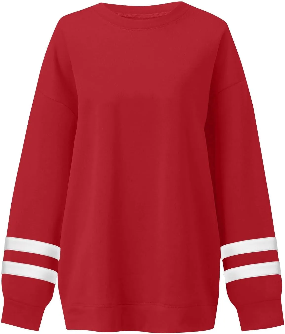Crewneck Sweatshirts Women Trendy Color Block Plus Size Fleece Sweatshirt Warm Cozy Oversized Hoodies Pullover