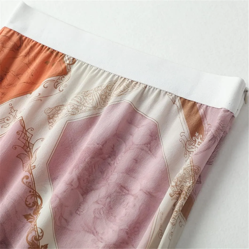 Disimlarl Women Mulberry Silk Skirt Summer Midi Skirts Elegant Skirts