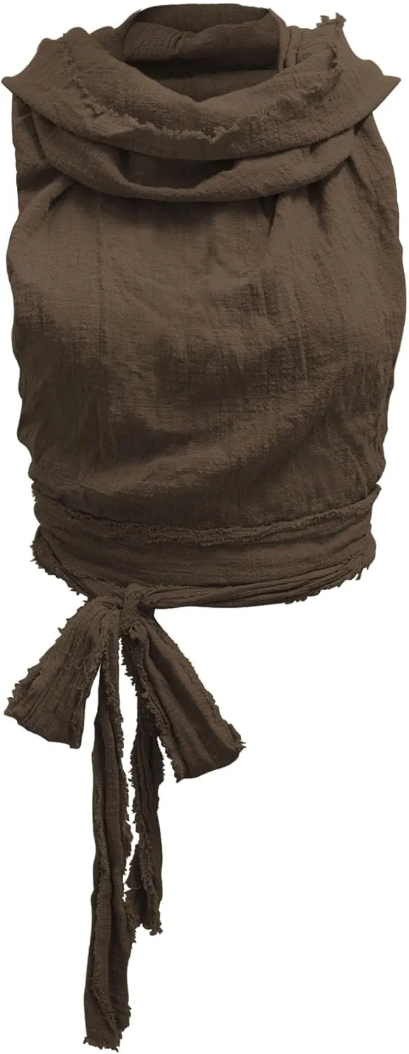 Dune Style Women's Crop Tank Top - Halter, Boho Open Back, Cross Wrap Swim Cover Up, 100% Cotton, Washed Raw-Edge