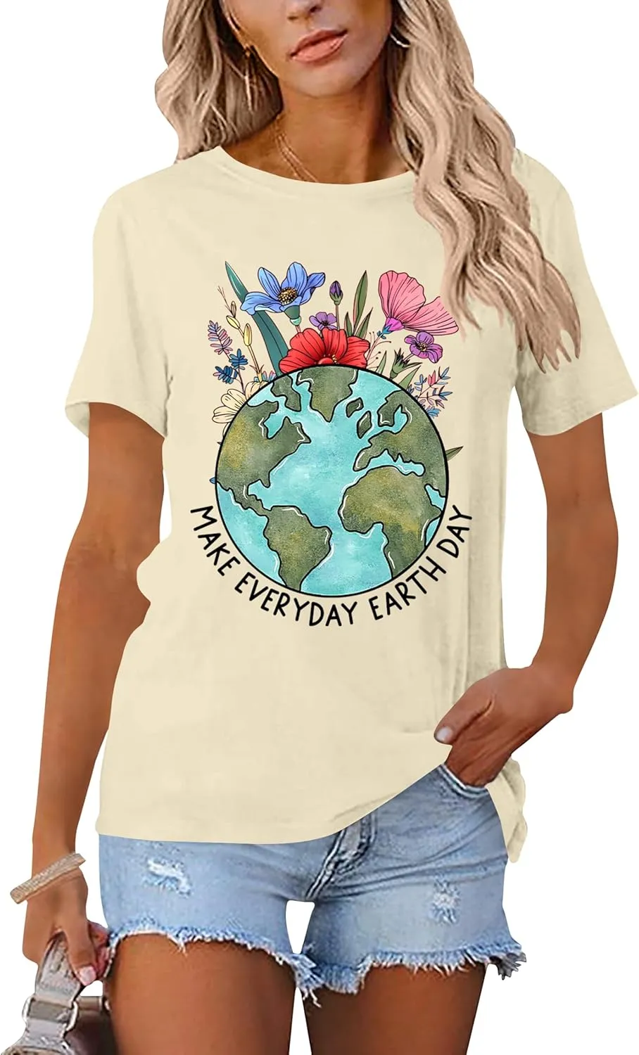 Earth Day Shirt for Women Make Everyday Earth Day Graphic Shirt Environmental Tee Tops