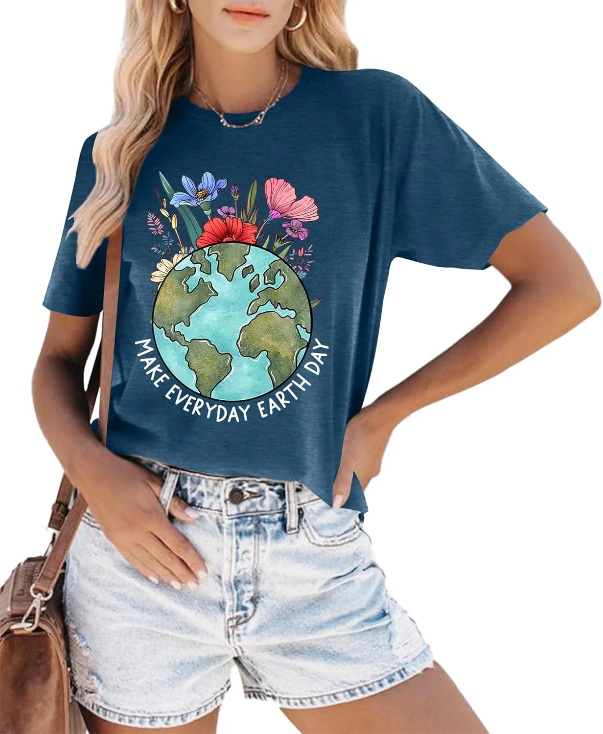 Earth Day Shirt for Women Make Everyday Earth Day Graphic Shirt Environmental Tee Tops