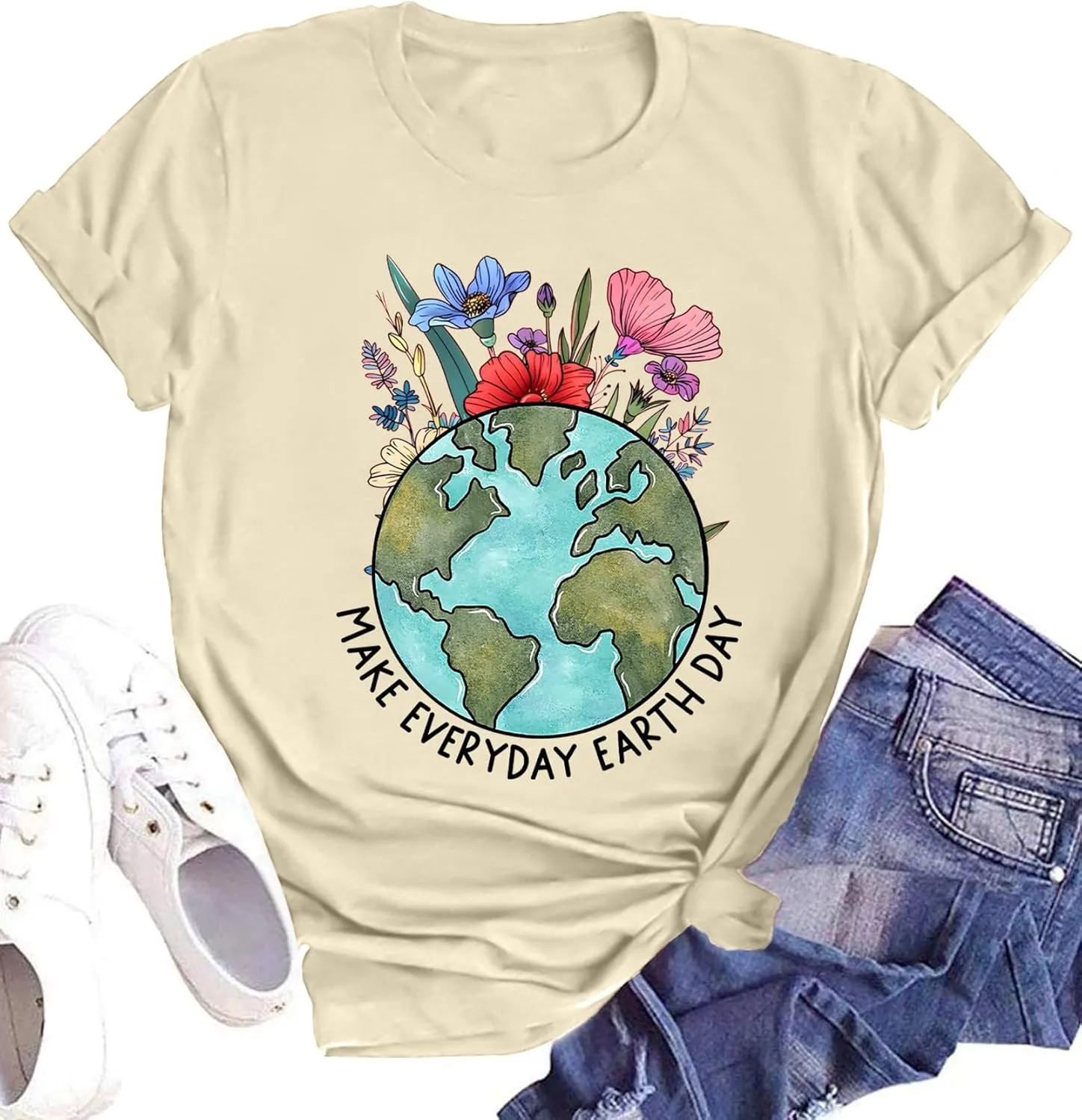Earth Day Shirt for Women Make Everyday Earth Day Graphic Shirt Environmental Tee Tops