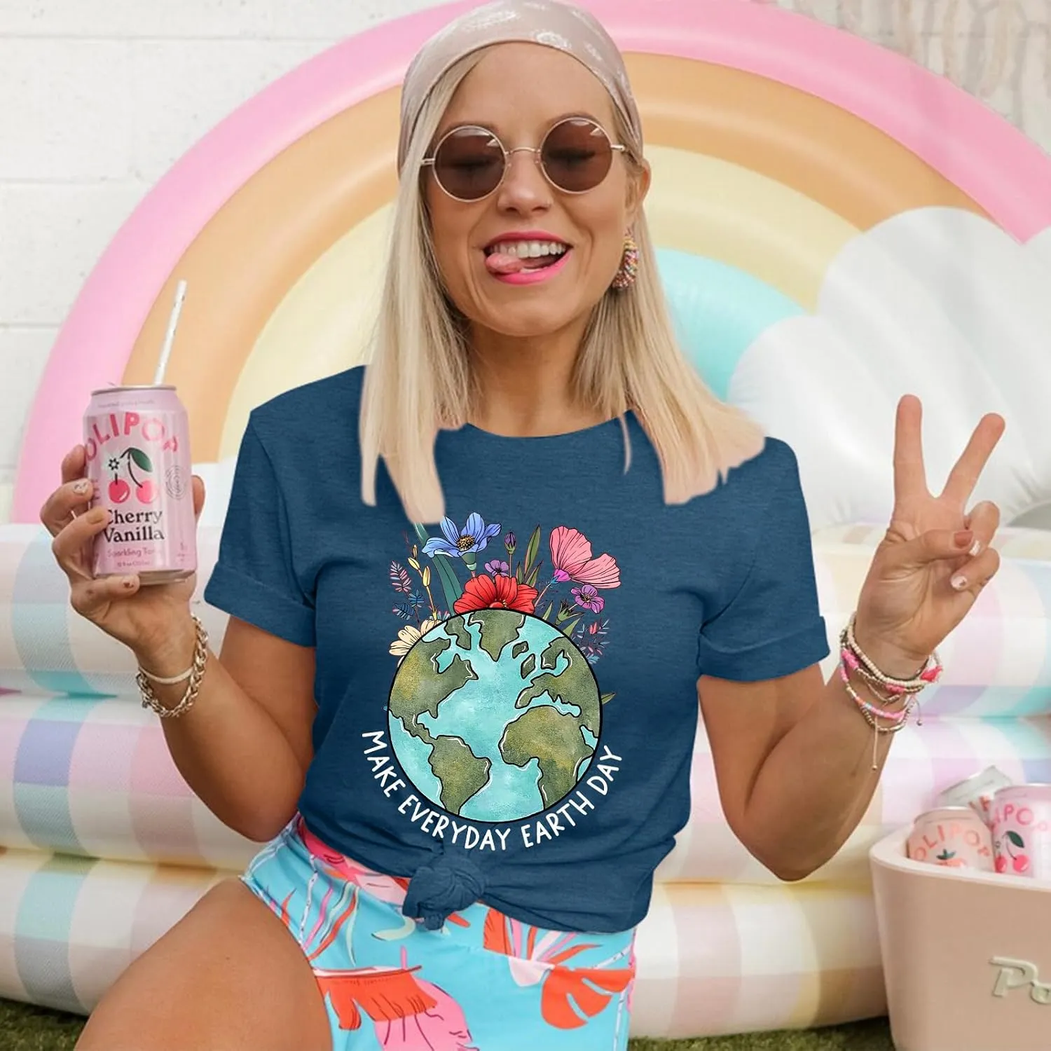 Earth Day Shirt for Women Make Everyday Earth Day Graphic Shirt Environmental Tee Tops