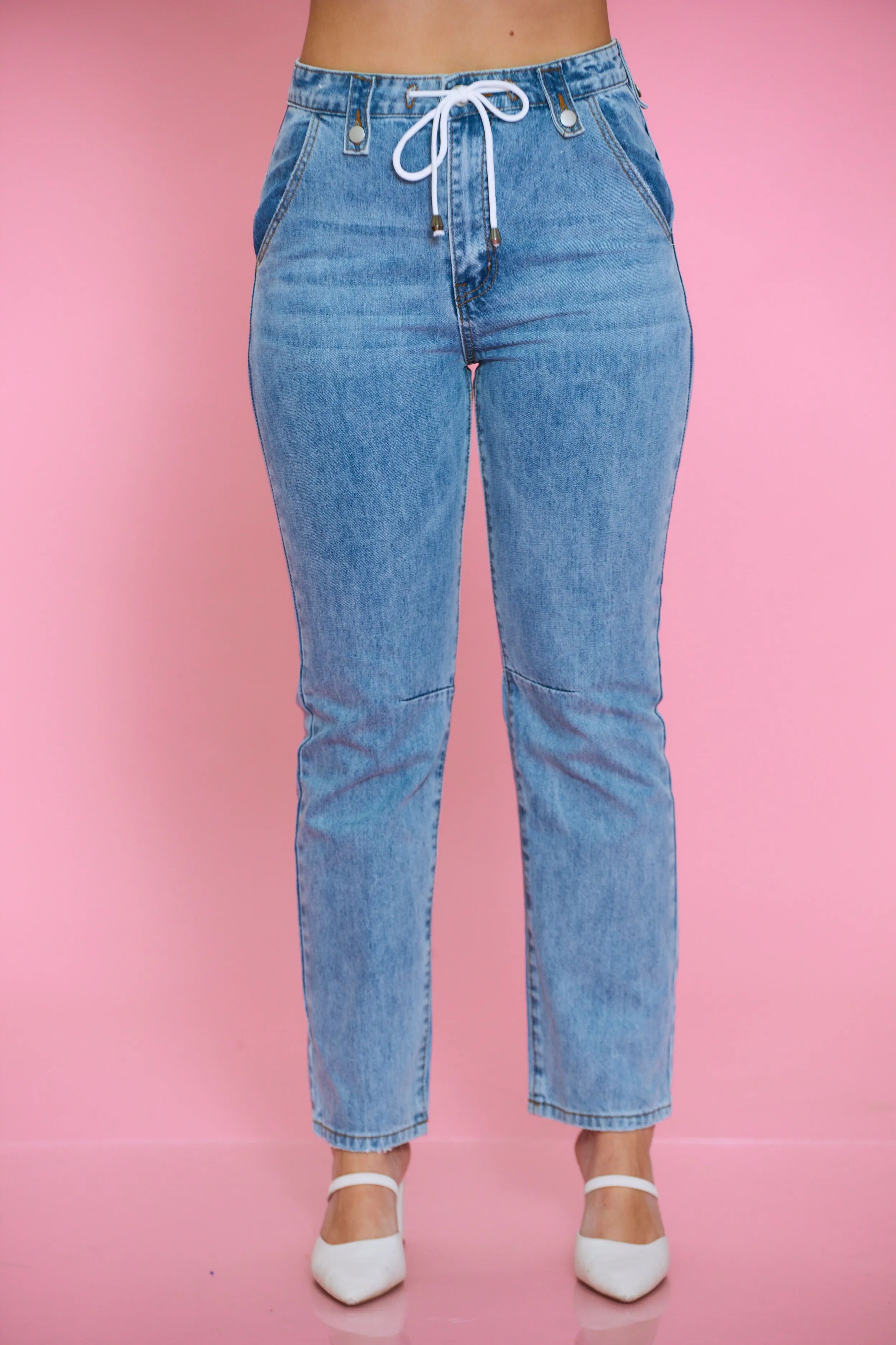 Easy Like Sunday Drawstring Jeans
