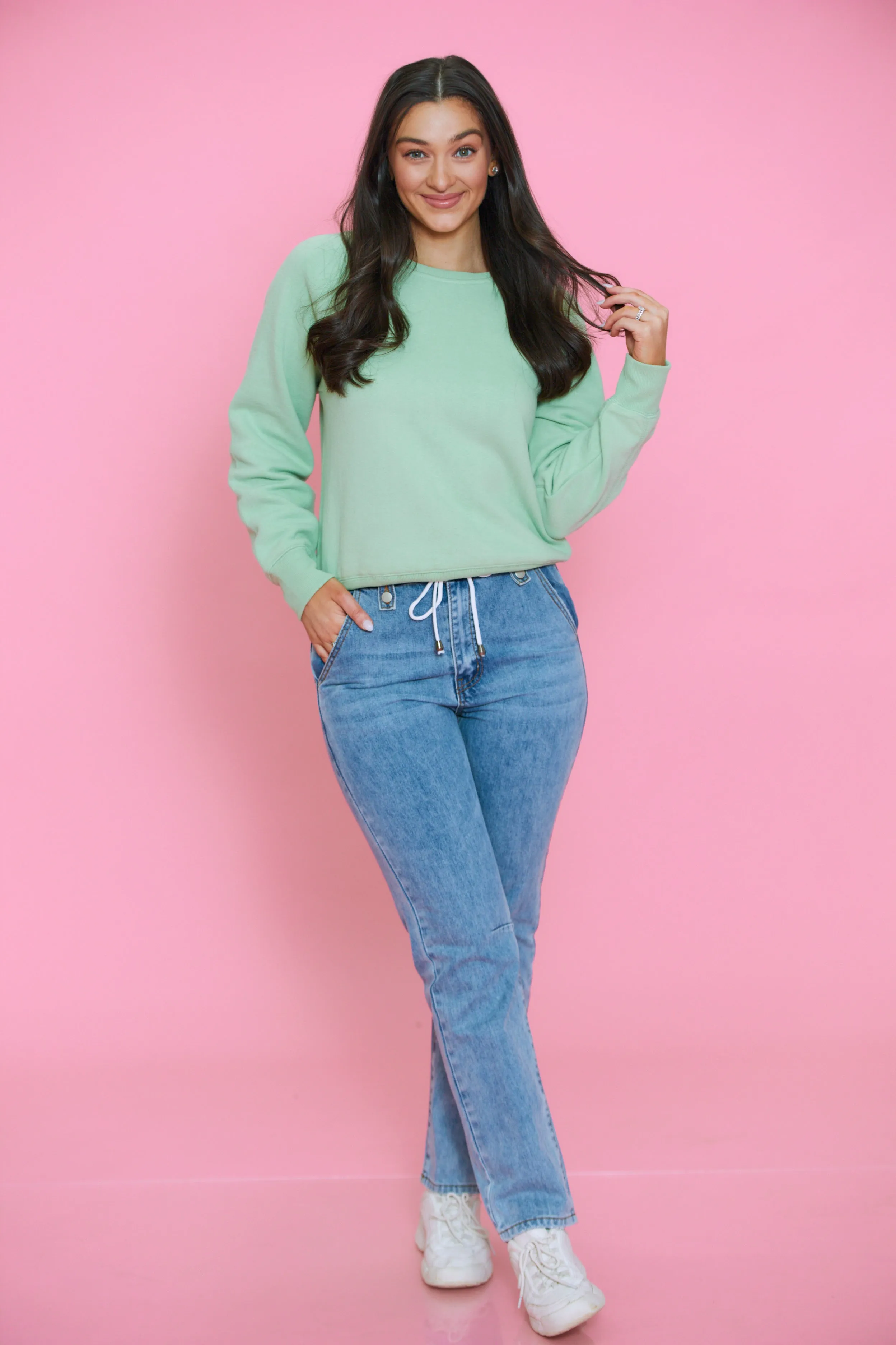 Easy Like Sunday Drawstring Jeans