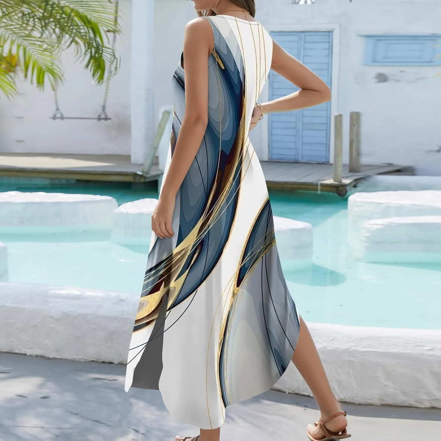 Elegant Sleeveless Maxi Dress for Women 2025 Dresses for Women, Resort Wear, and Hawaiian Sun Dress