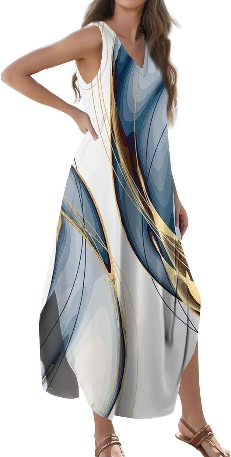 Elegant Sleeveless Maxi Dress for Women 2025 Dresses for Women, Resort Wear, and Hawaiian Sun Dress