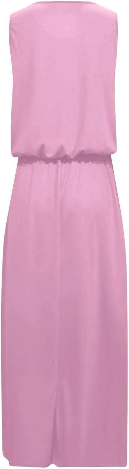 Elegant Sleeveless Maxi Dress for Women 2025 Sexy Flowy Long Dresses Perfect for Summer, Beach, and Resort Wear