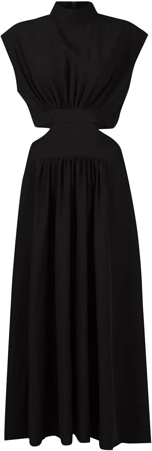 Elegant Women's Cape Dress with Rhinestone Embellishments Perfect for Evening Parties and Special