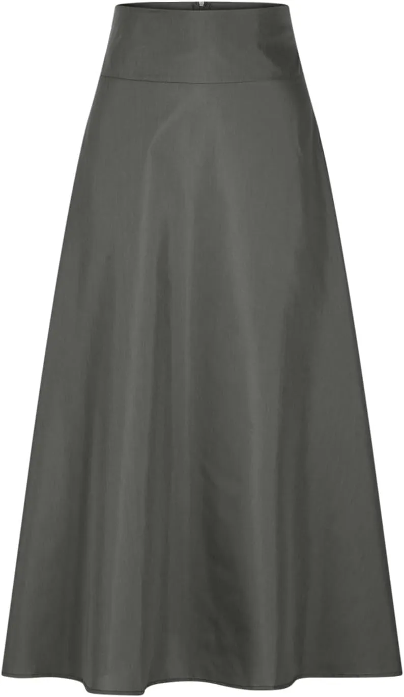 fartey Womens Maxi Skirt A-Line Pleated High Waist Long Skirts Full Ankle Length Flowy Swing Elegant Casual Fall Skirts