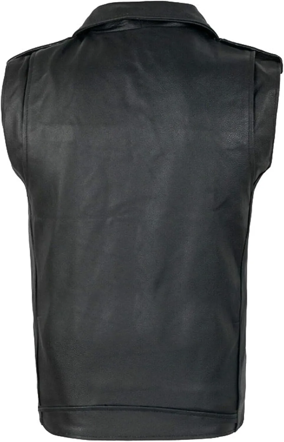 Fashion Mens Faux Leather PU Biker Punk Vest Zippers Slim Fit Male Sleeveless Waistcoat For Men