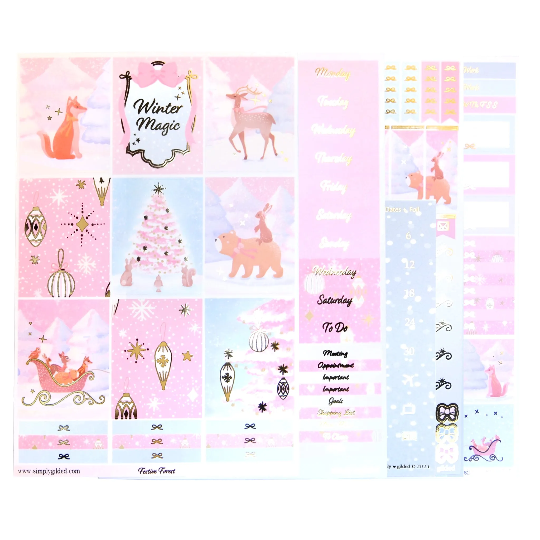 Festive Forest Luxe Sticker Kit   date dots (you pick)